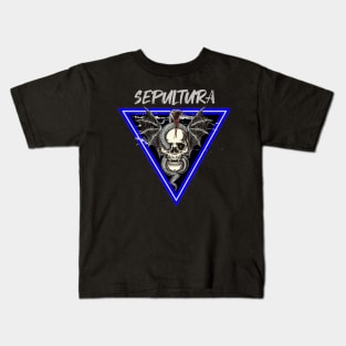 skull in triangle v4 Kids T-Shirt